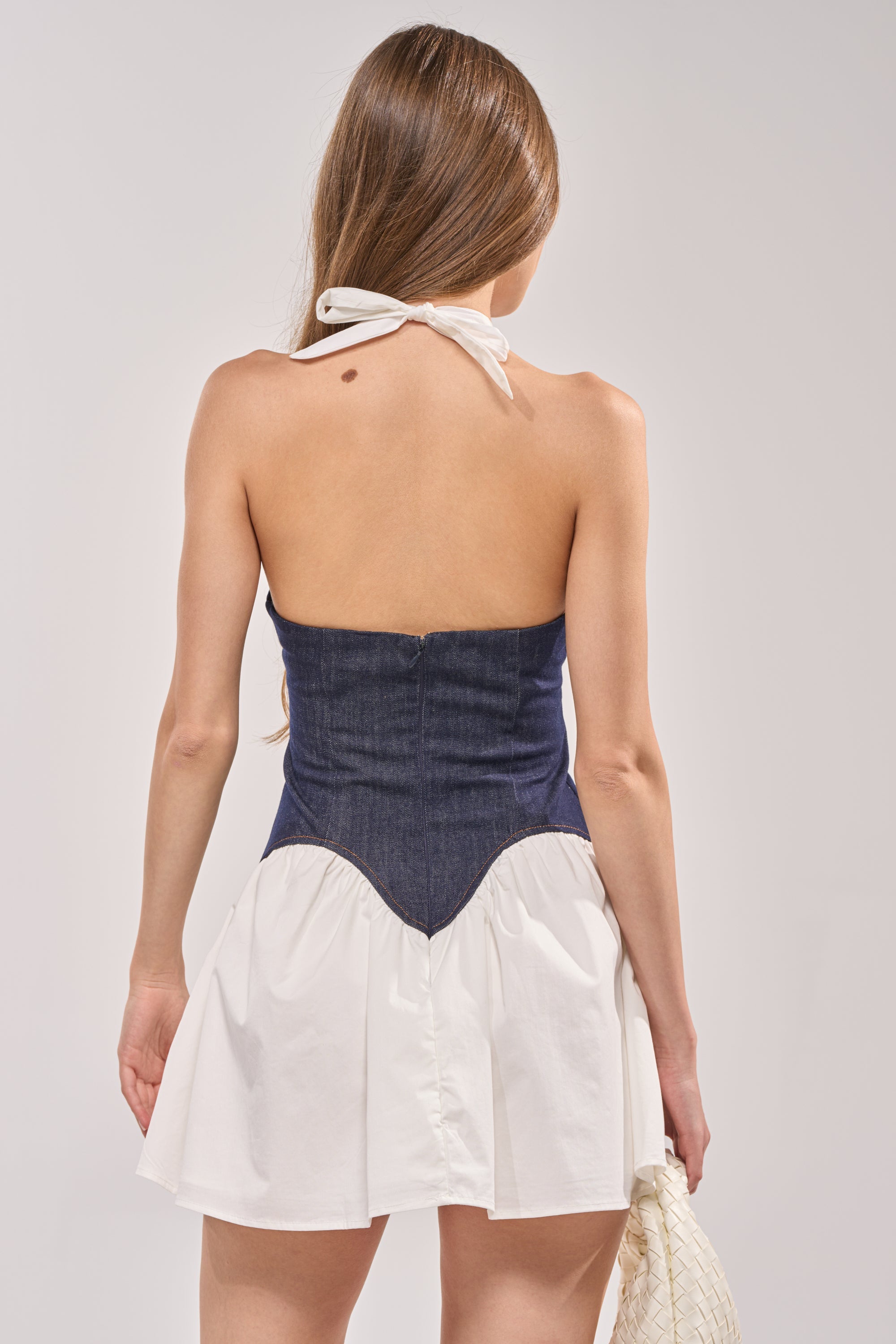 SAY LESS POPLIN MINI DRESS IN WHITE
