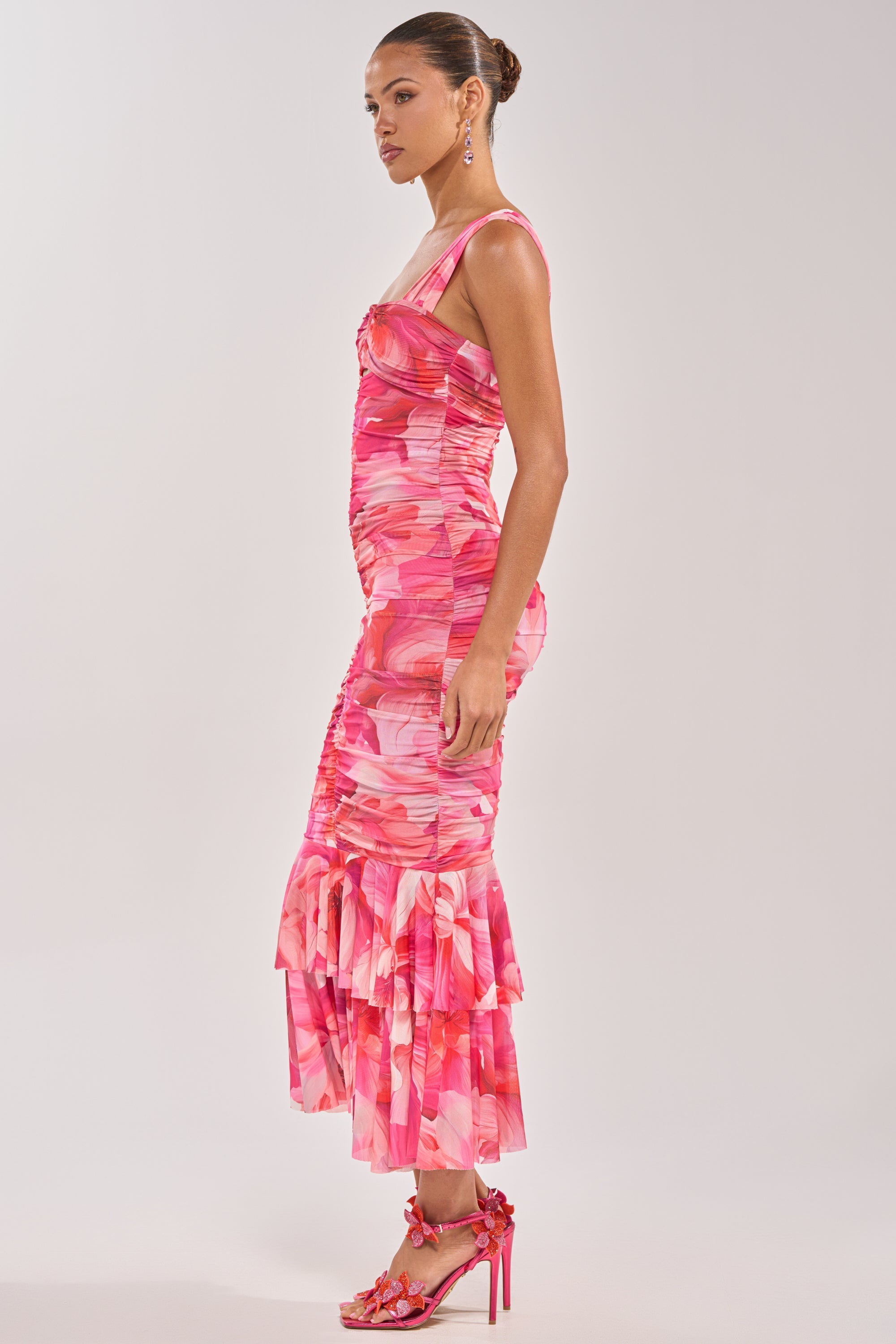 BODY LANGUAGE MESH MAXI DRESS IN PINK