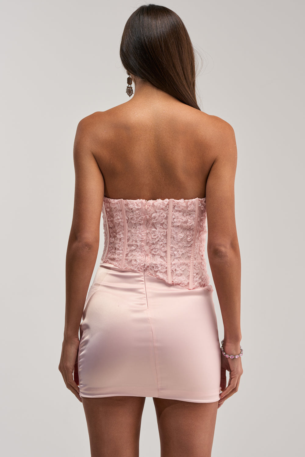 RADIANT RUSH LACE CORSET MINI DRESS