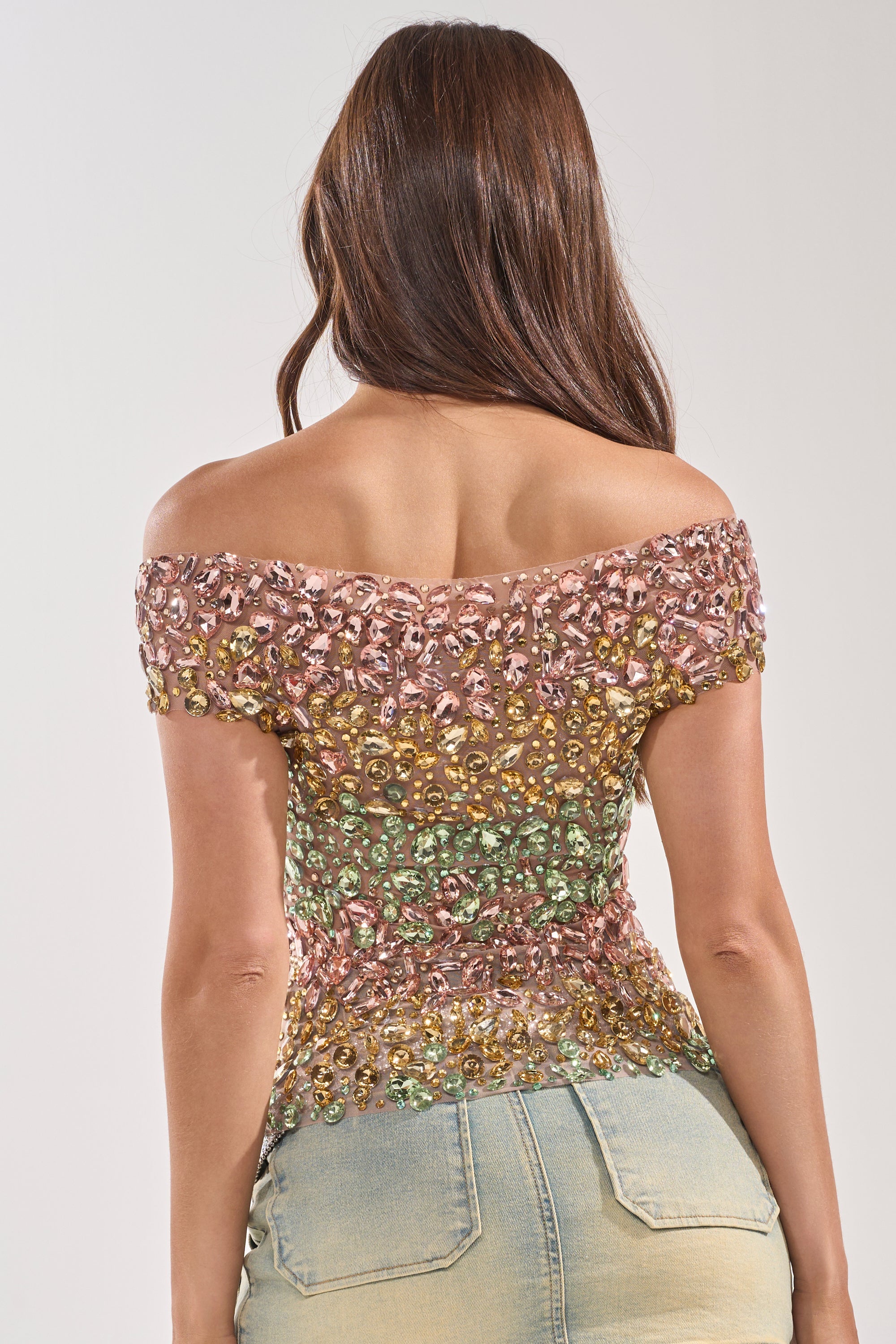 BLINGING OUT RHINESTONE TOP