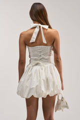 BALLERINA POPLIN MINI DRESS IN WHITE