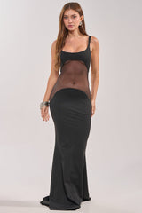 SAY IT LOUDER MESH CUTOUT MAXI DRESS