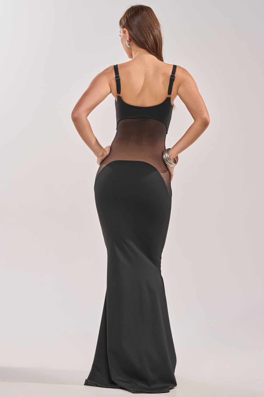 SAY IT LOUDER MESH CUTOUT MAXI DRESS
