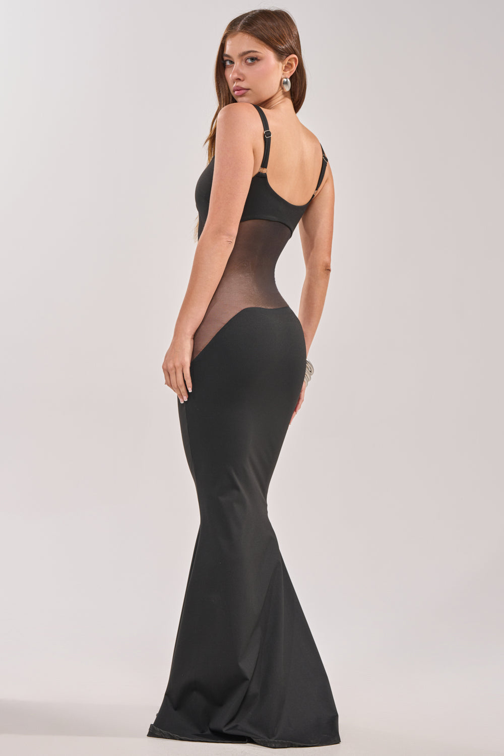 SAY IT LOUDER MESH CUTOUT MAXI DRESS