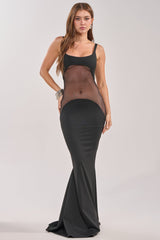SAY IT LOUDER MESH CUTOUT MAXI DRESS