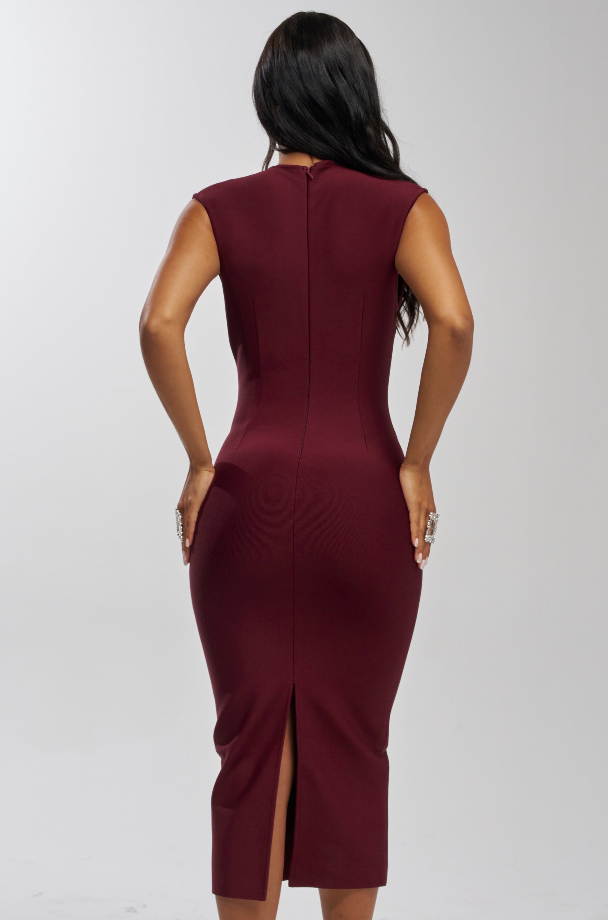 KISS & TELL BANDAGE MIDI DRESS