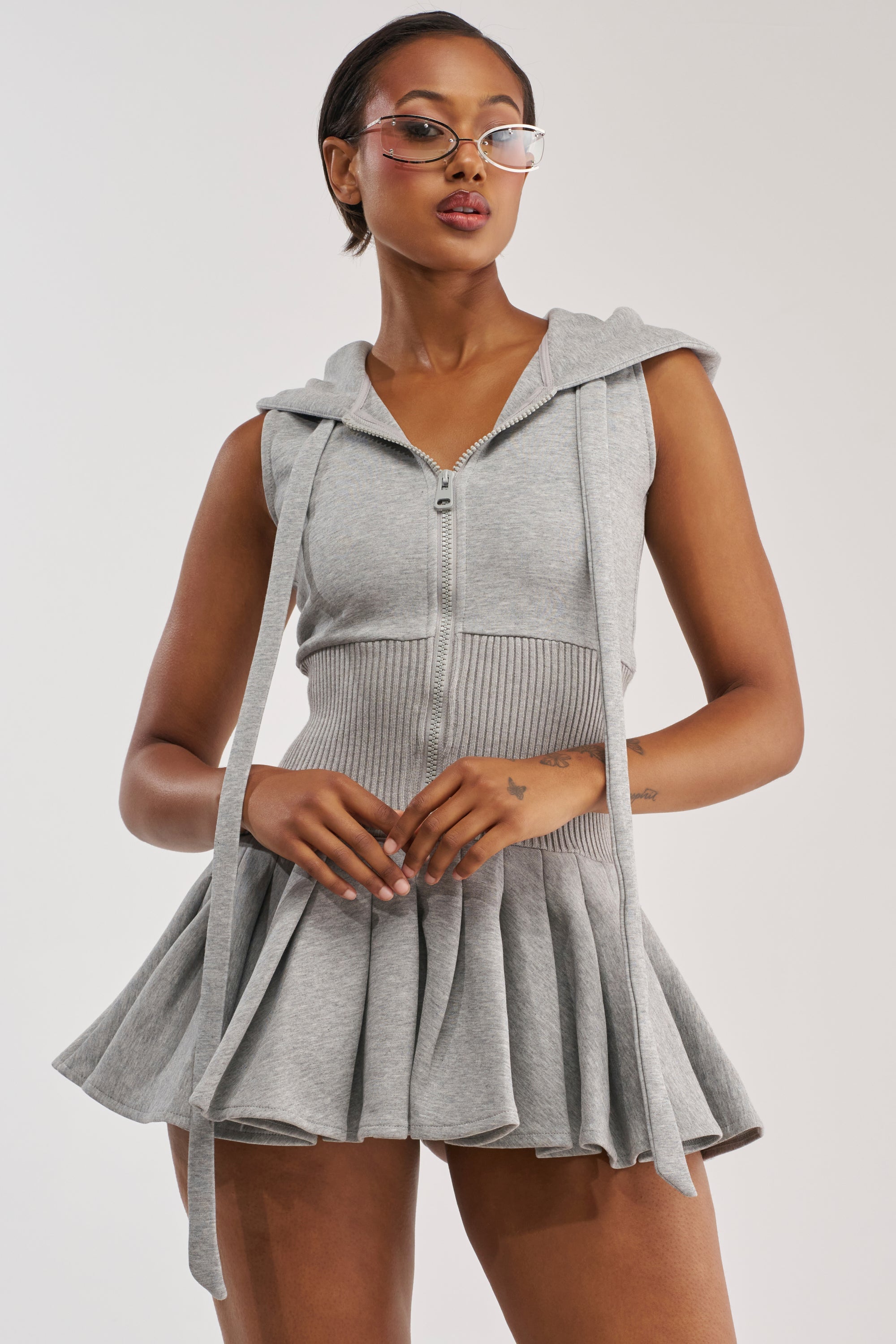 REBEL WITH A CAUSE HOODED MINI DRESS