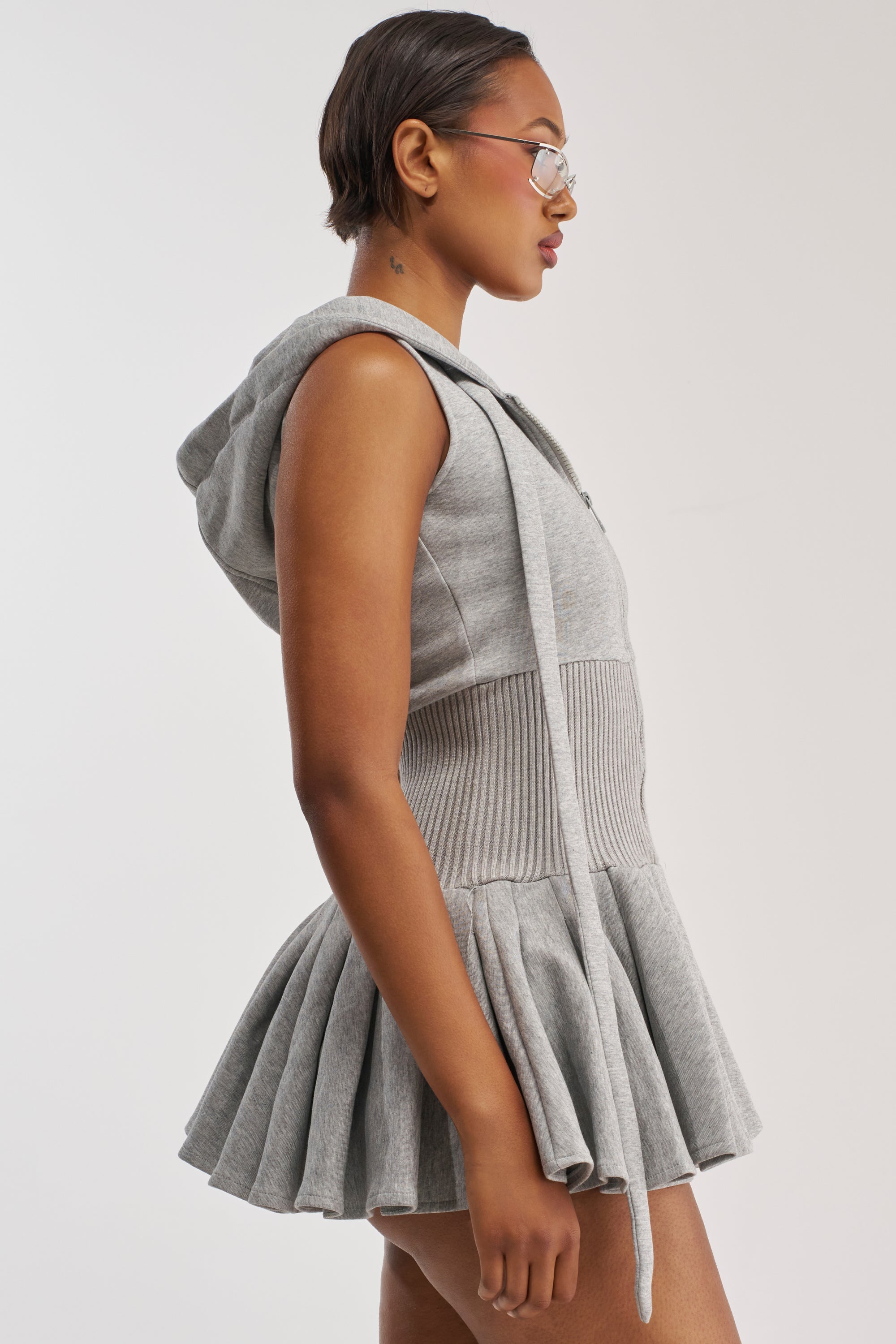 REBEL WITH A CAUSE HOODED MINI DRESS
