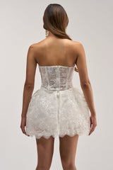 BACHELORETTE LACE MINI DRESS IN IVORY