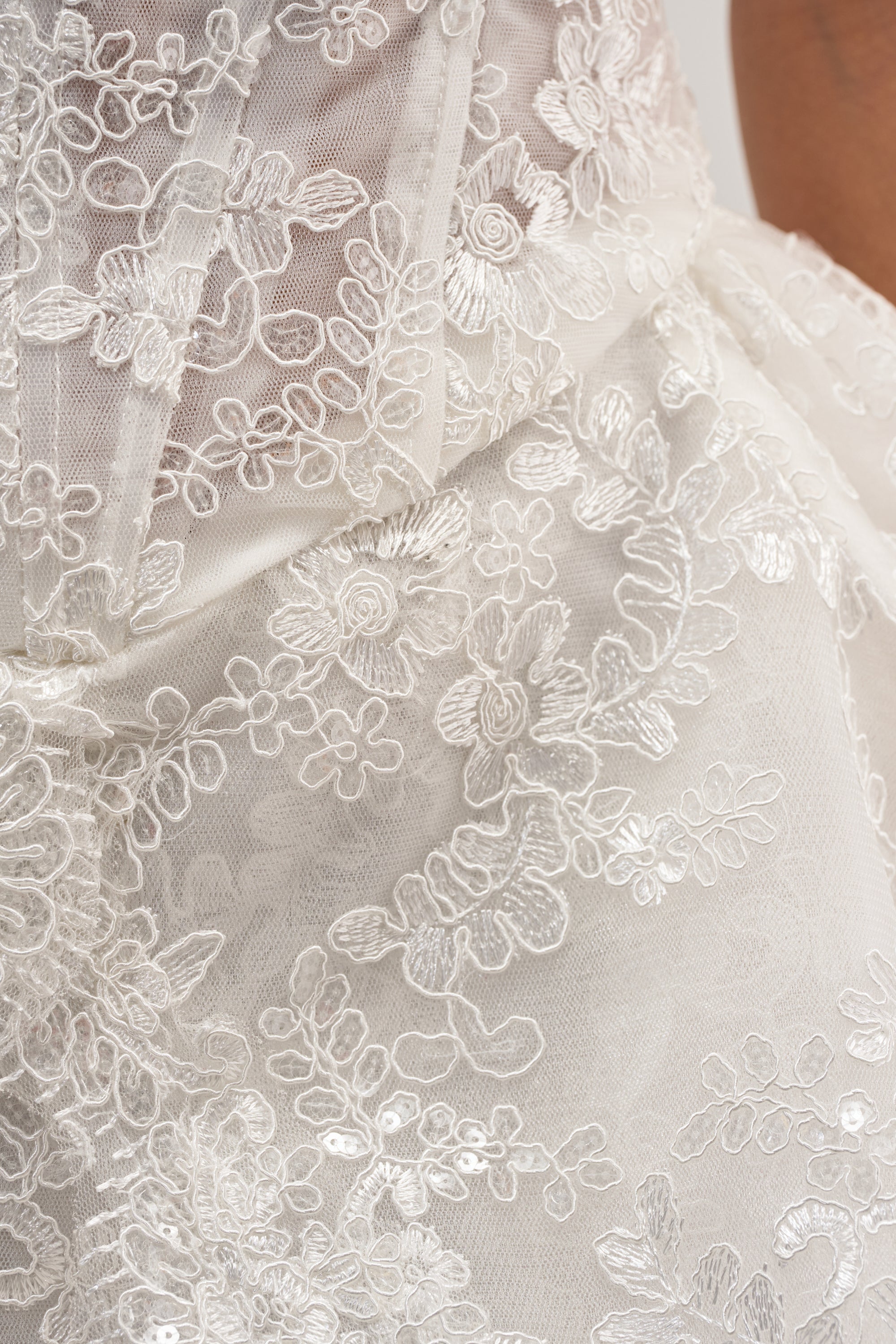 BACHELORETTE LACE MINI DRESS IN IVORY