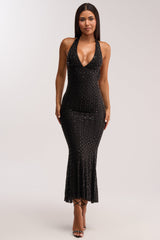 MISTY RHINESTONE MAXI DRESS IN BLACK