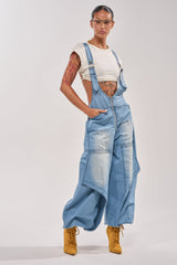 OUT TO PLAY DENIM OVERALL JUMPSUIT