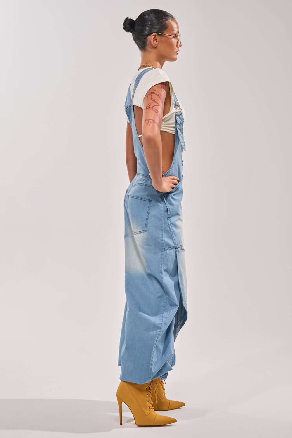 OUT TO PLAY DENIM OVERALL JUMPSUIT