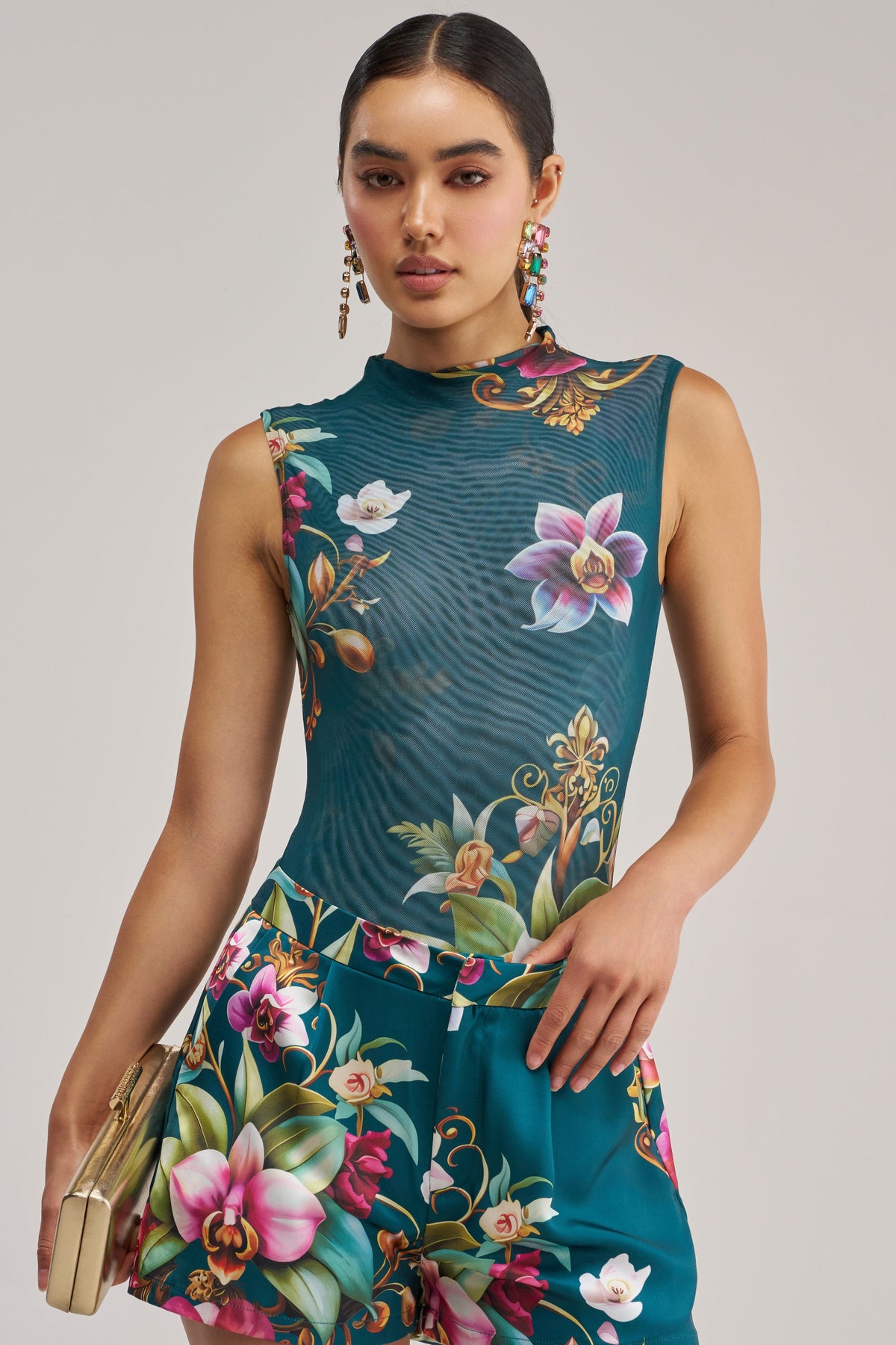 ISLAND TIME SLEEVELESS MESH BODYSUIT