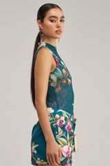 ISLAND TIME SLEEVELESS MESH BODYSUIT