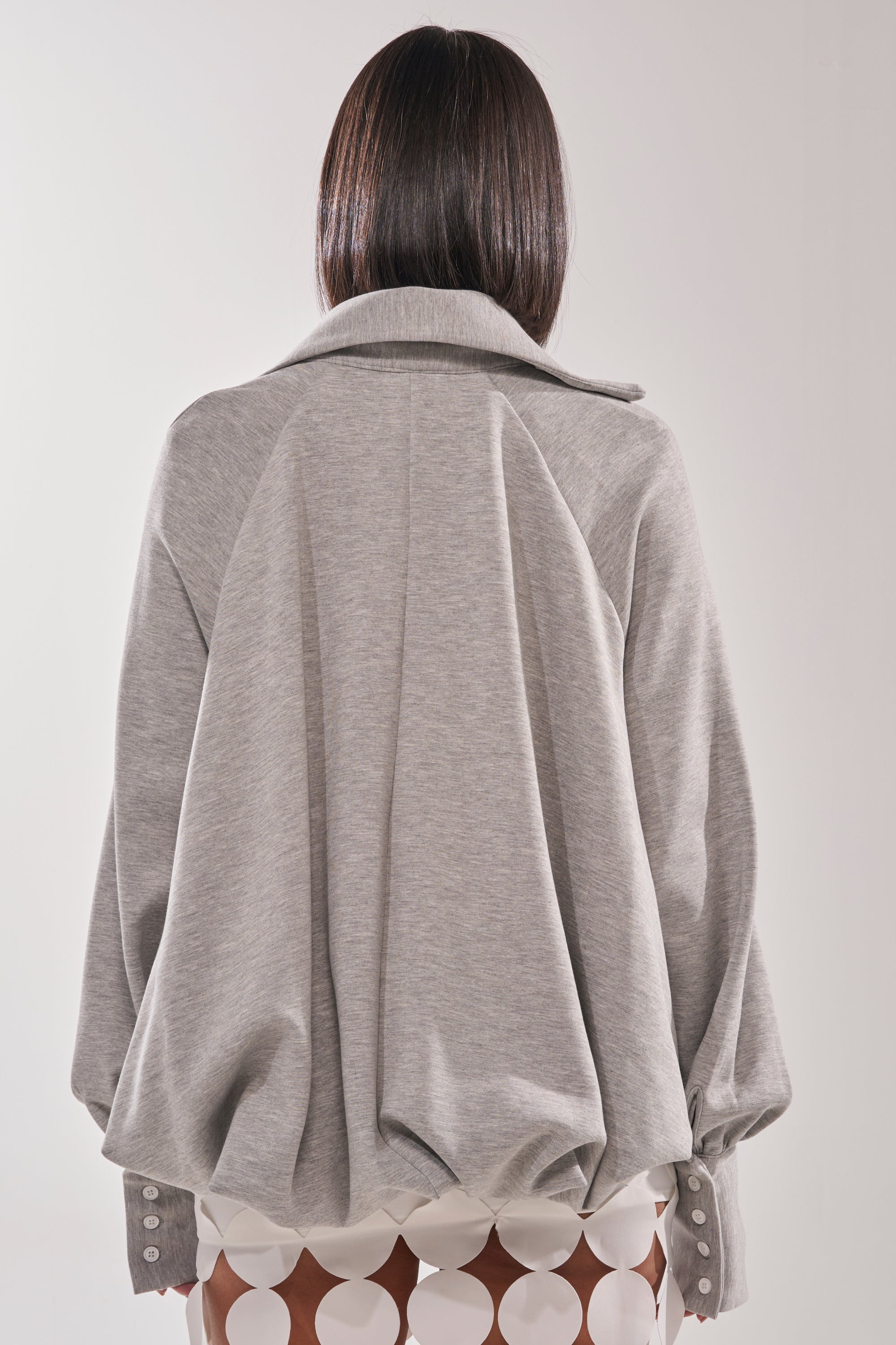 NEW RULES HIGH LOW BLOUSE IN GREY