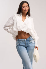 BEST BEHAVIOR HIGH LOW POPLIN TOP