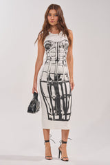 BREAK FREE PRINTED MIDI DRESS