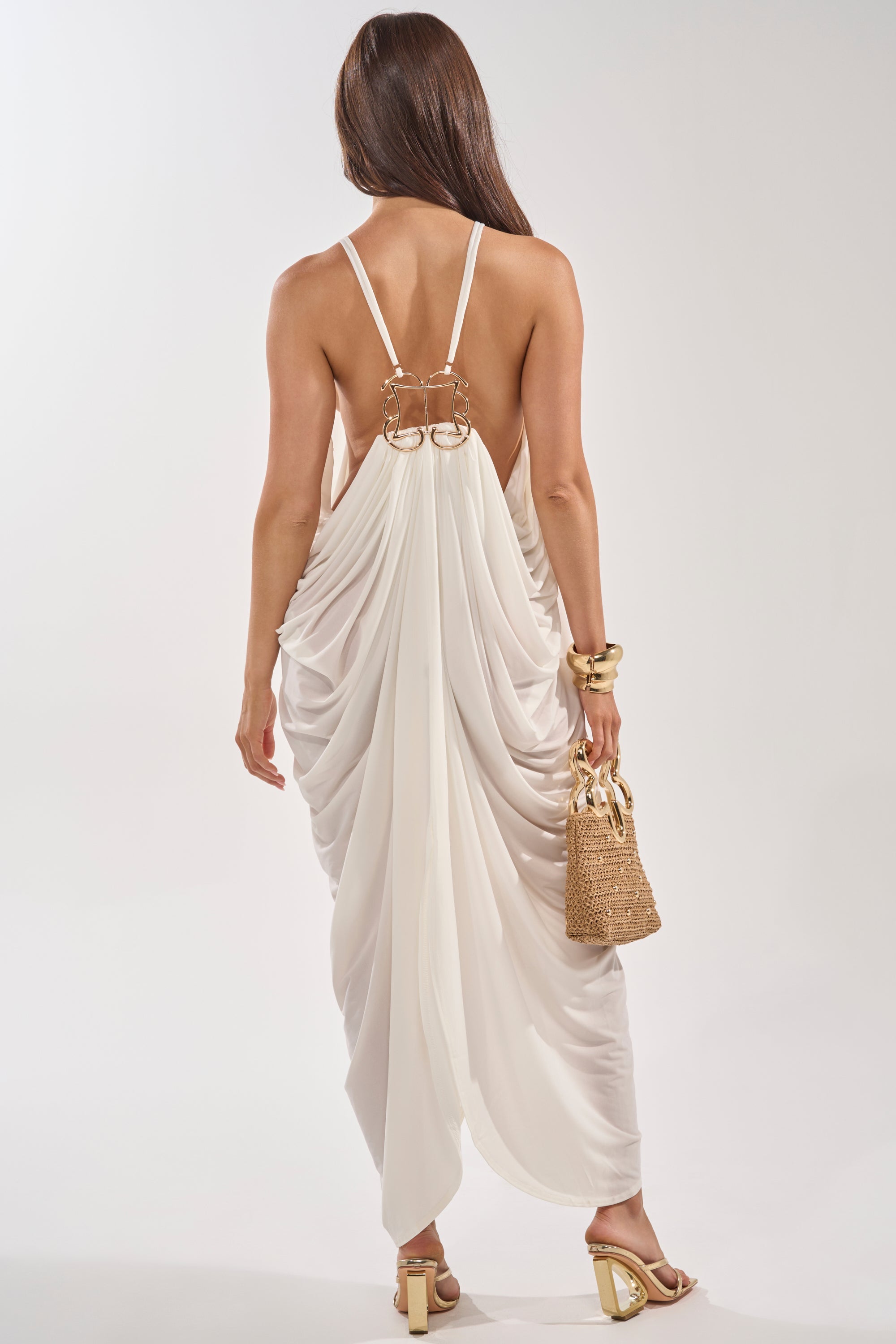 BALI MAMI LOW BACK MAXI DRESS IN WHITE