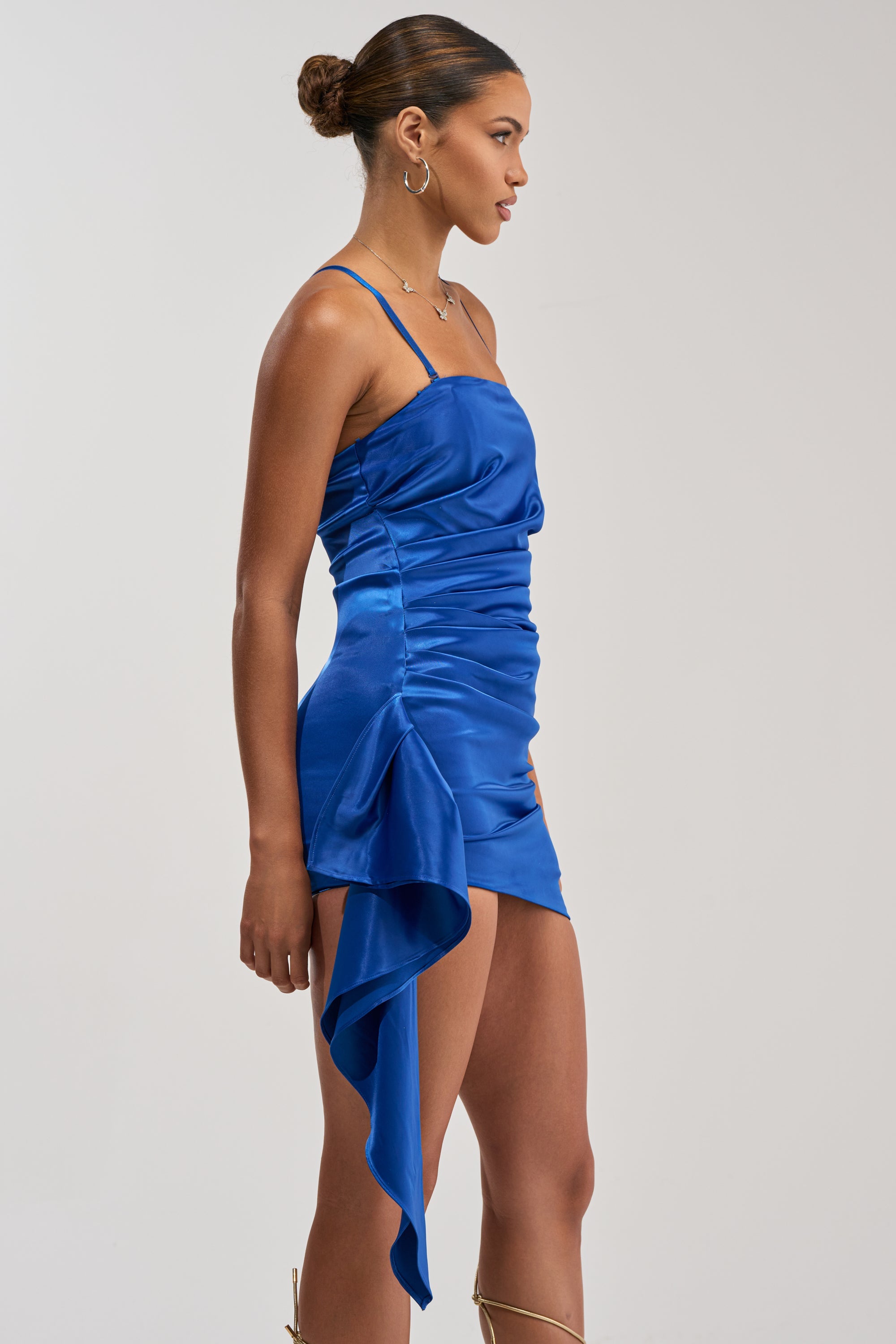 TWIRL ME TWICE SATIN MINI DRESS