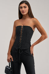 LIVI STRETCHY PINSTRIPE CORSET