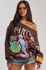INFINITE COSMOS OVERSIZED GRAPHIC SWEATSHIRT