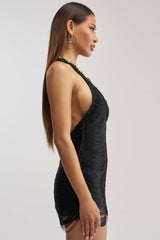 DID SOMEONE SAY FIERCE FRINGE MINI DRESS IN BLACK