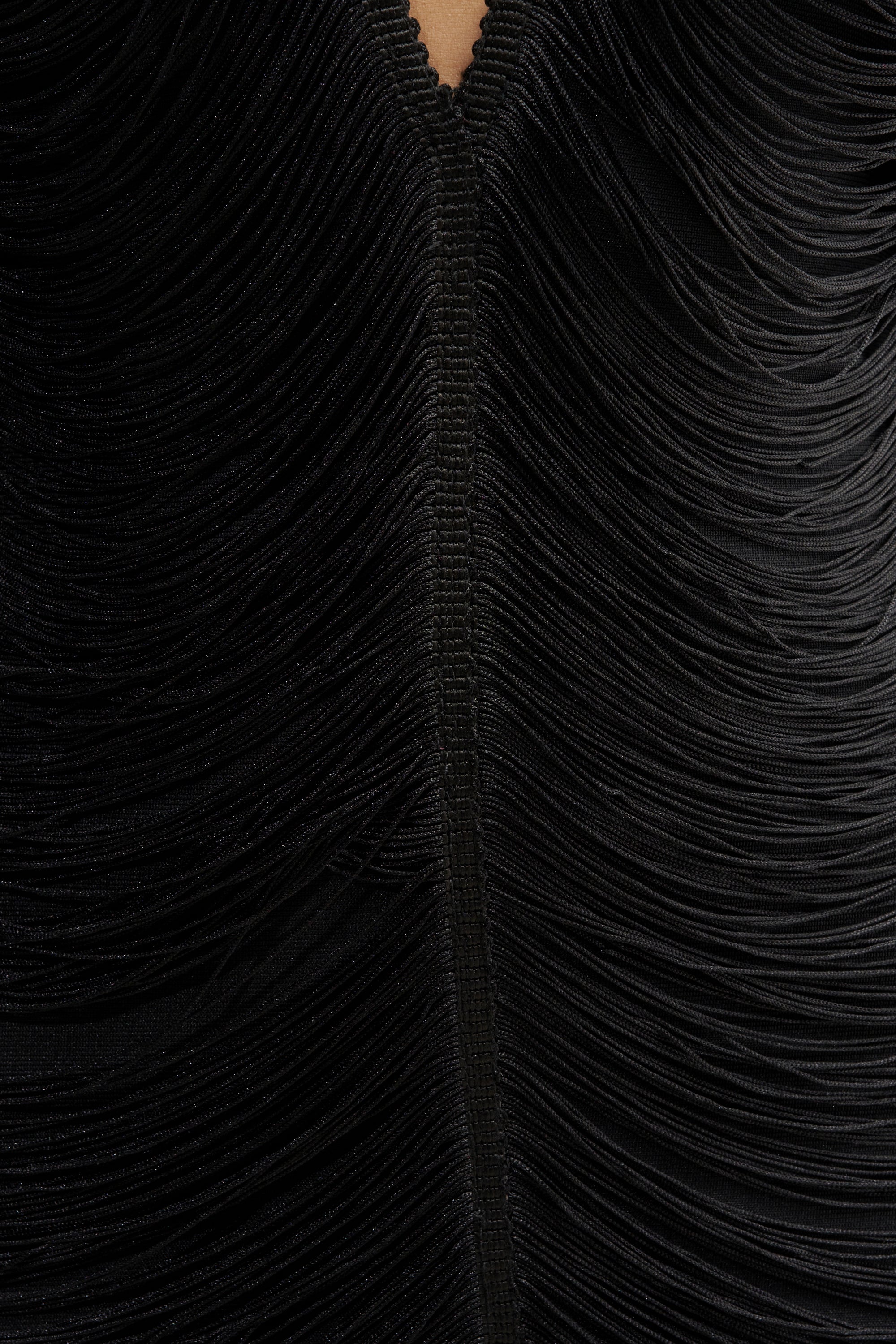 DID SOMEONE SAY FIERCE FRINGE MINI DRESS IN BLACK