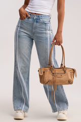 SHE IS A RUNNER DENIM TRACK PANT