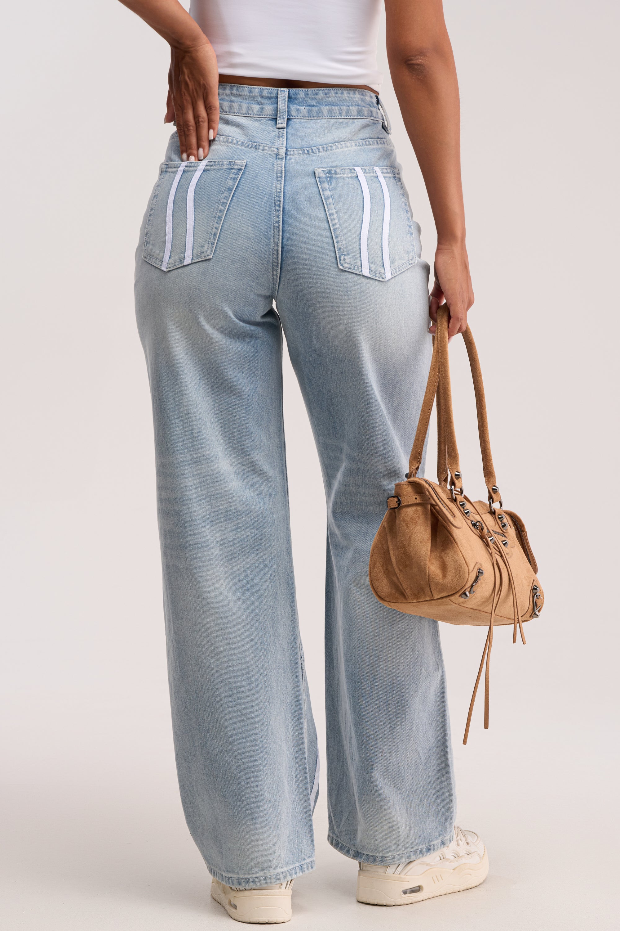 SHE IS A RUNNER DENIM TRACK PANT