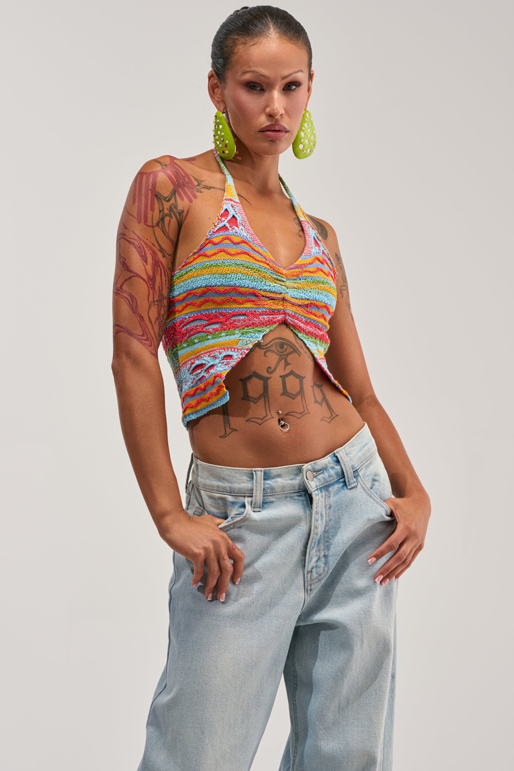 FEELS LIKE SUMMER KNIT HALTER TOP