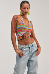 FEELS LIKE SUMMER KNIT HALTER TOP