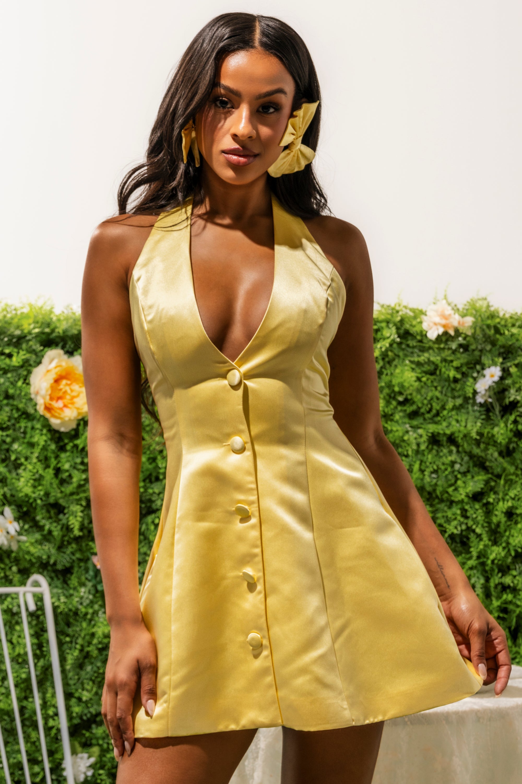 SLAY READY BUTTON UP MINI DRESS
