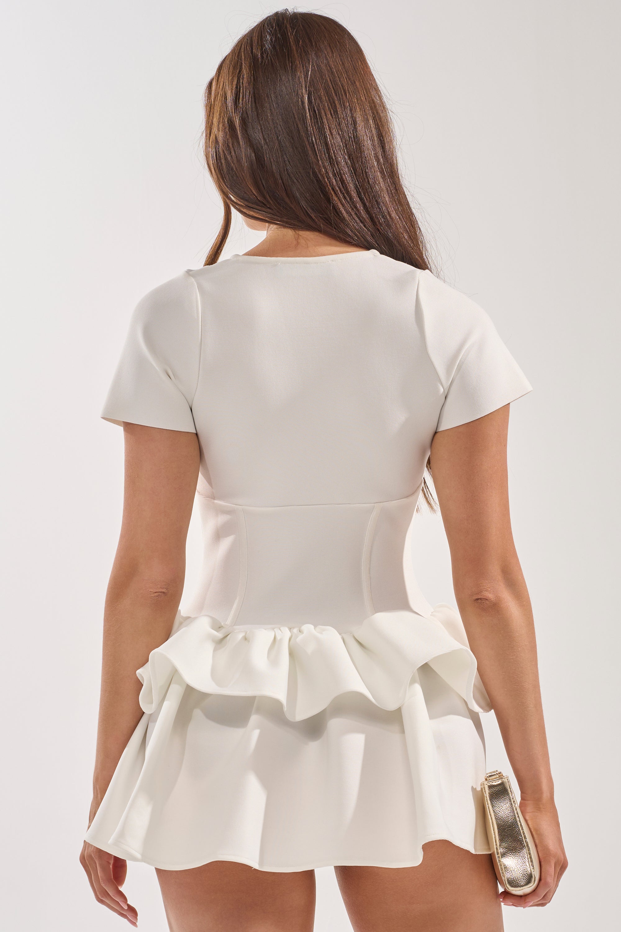 IN BLOOM CORSET RUFFLE DRESS