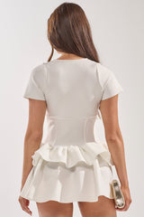 IN BLOOM CORSET RUFFLE DRESS