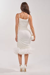 NATALIA CHIFFON RUFFLE MIDI DRESS