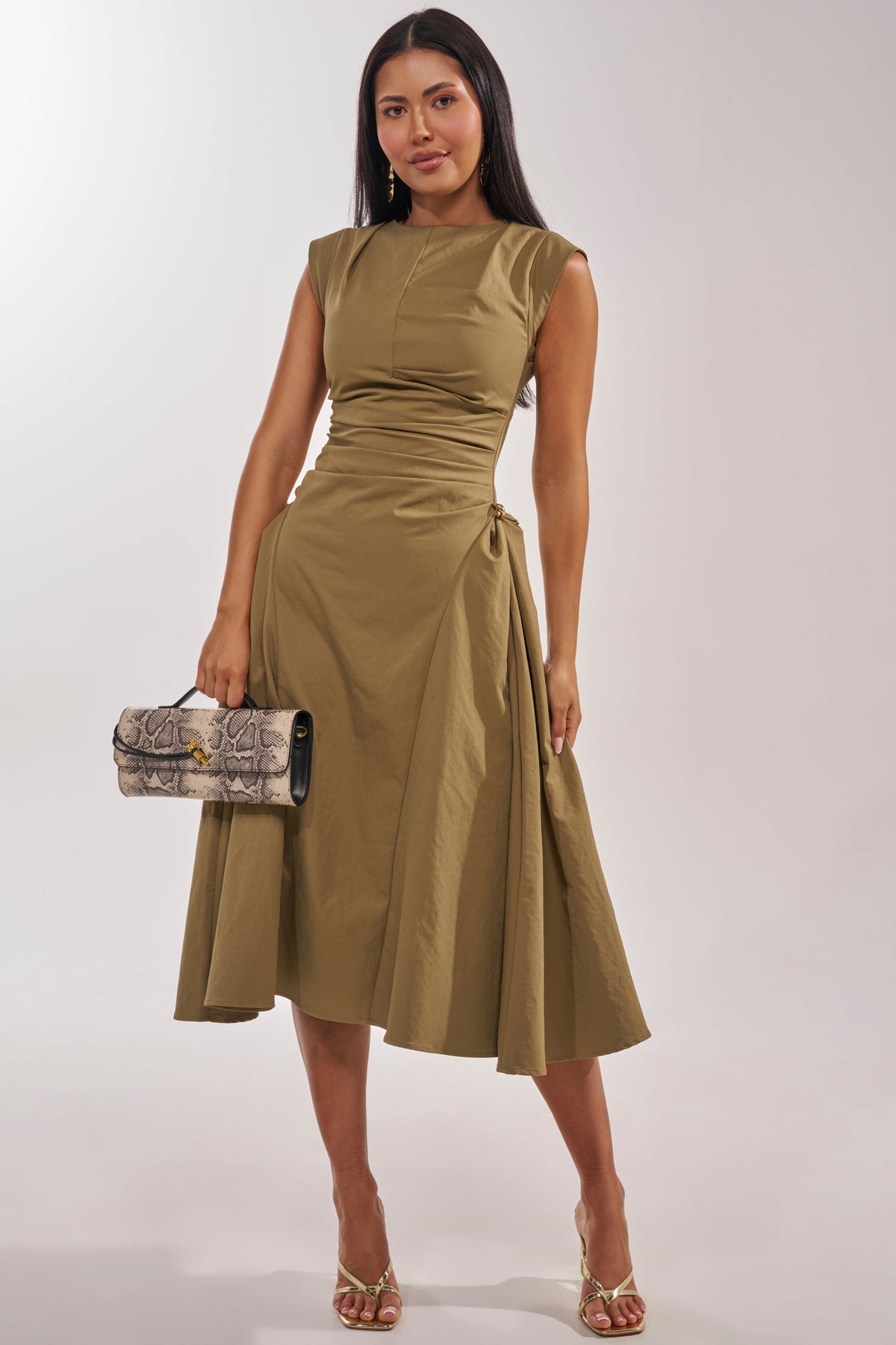IT'S MY TIME MIDI DRESS IN OLIVE