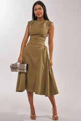 IT'S MY TIME MIDI DRESS IN OLIVE