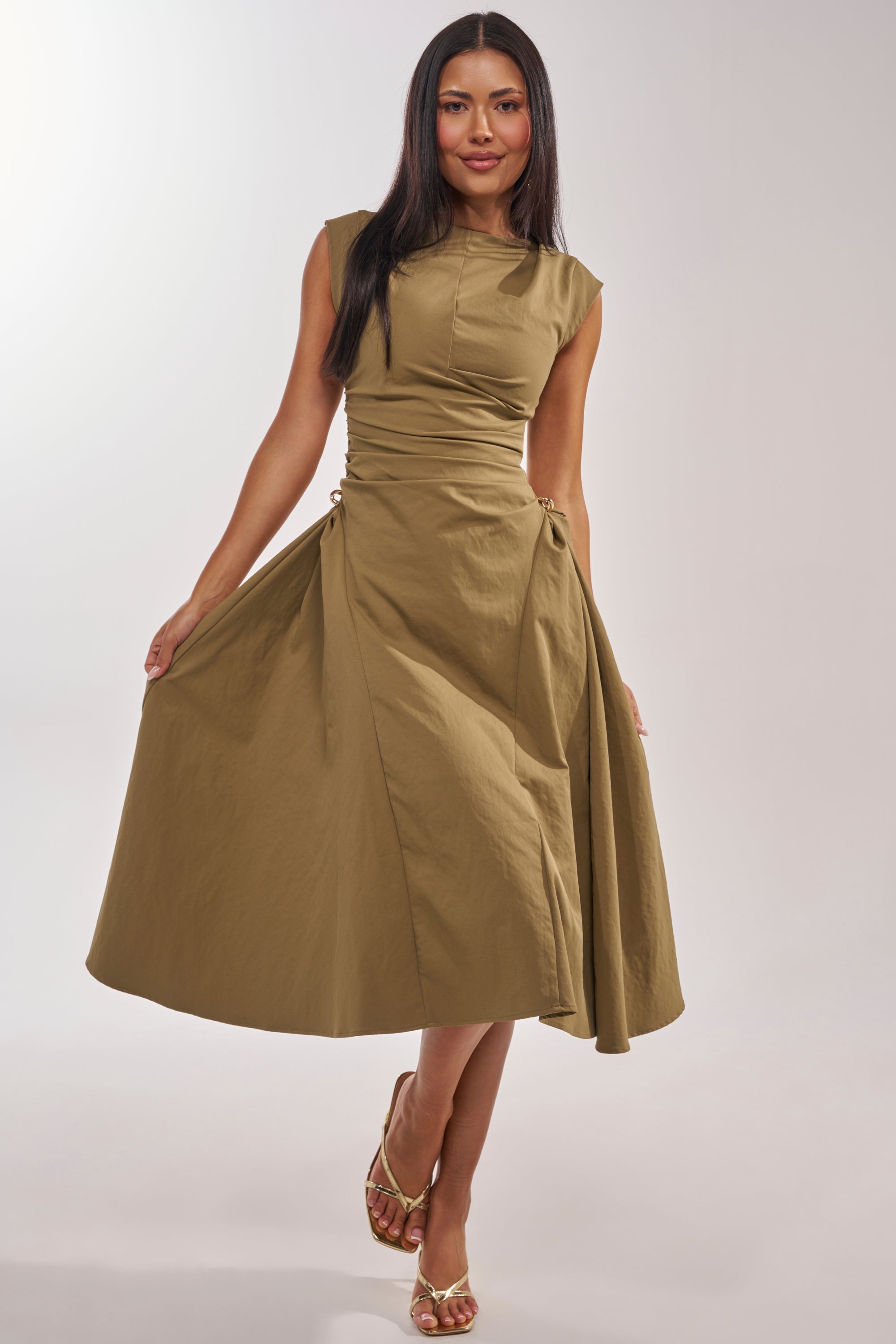 IT'S MY TIME MIDI DRESS IN OLIVE