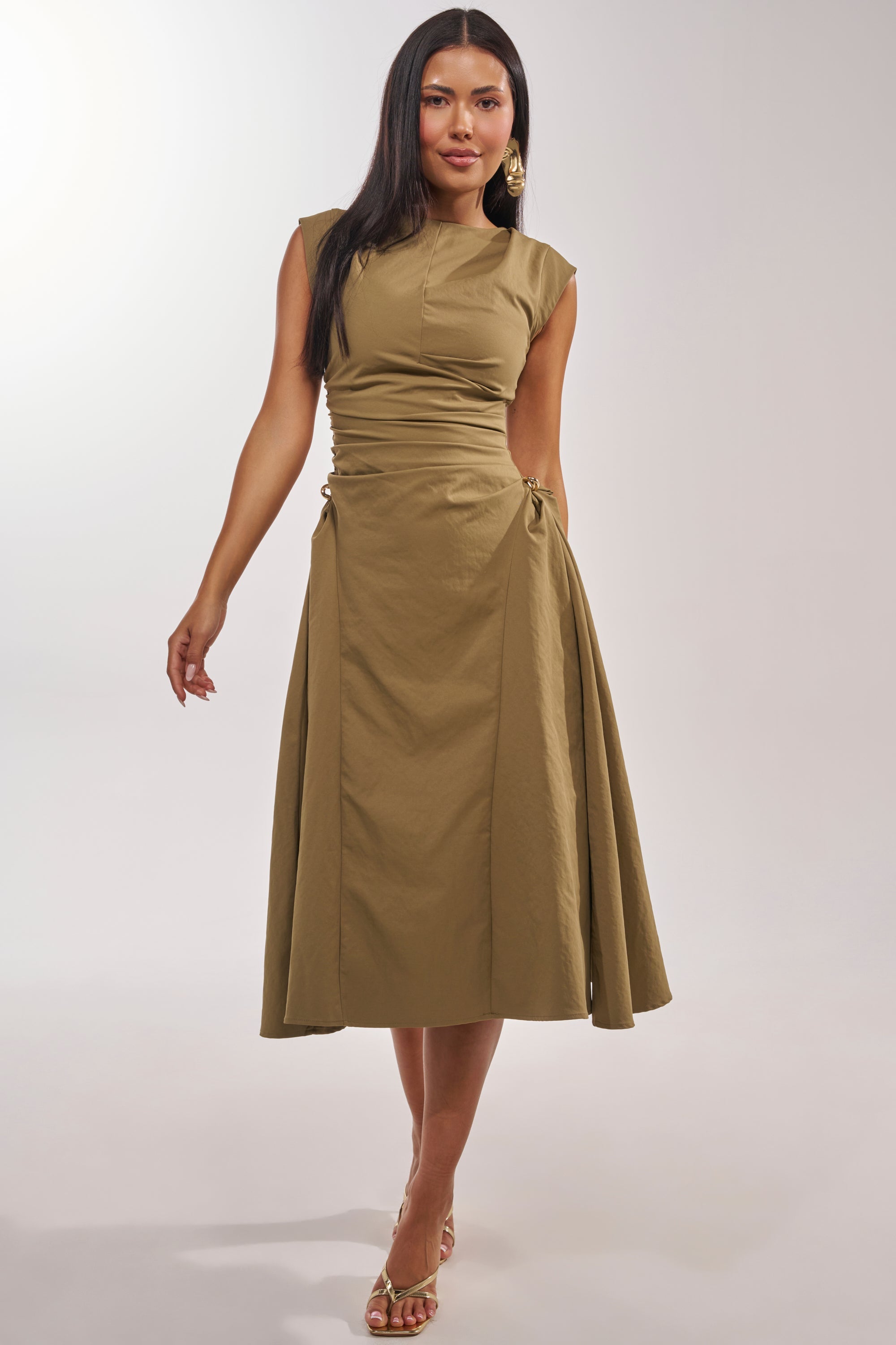 IT'S MY TIME MIDI DRESS IN OLIVE