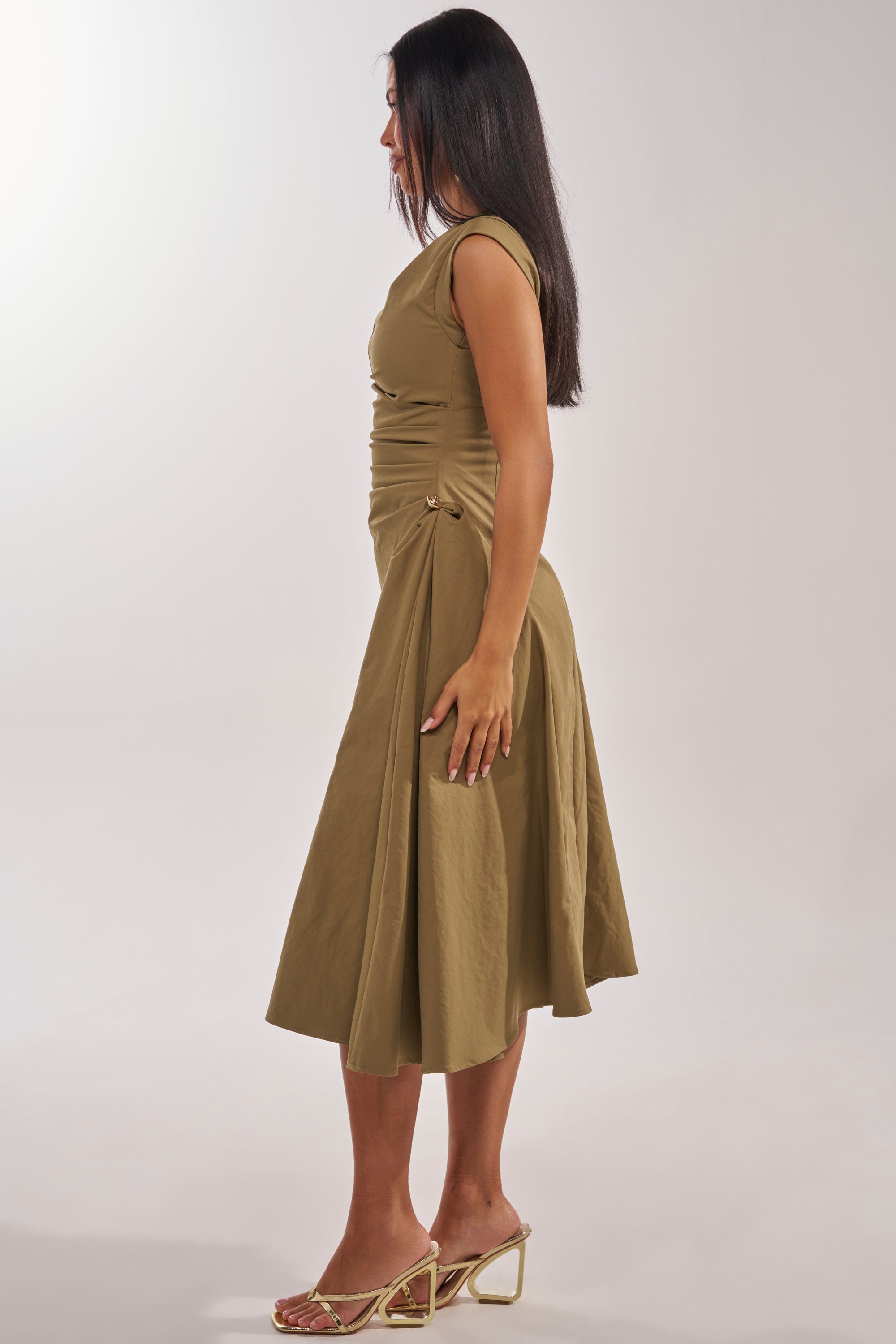 IT'S MY TIME MIDI DRESS IN OLIVE