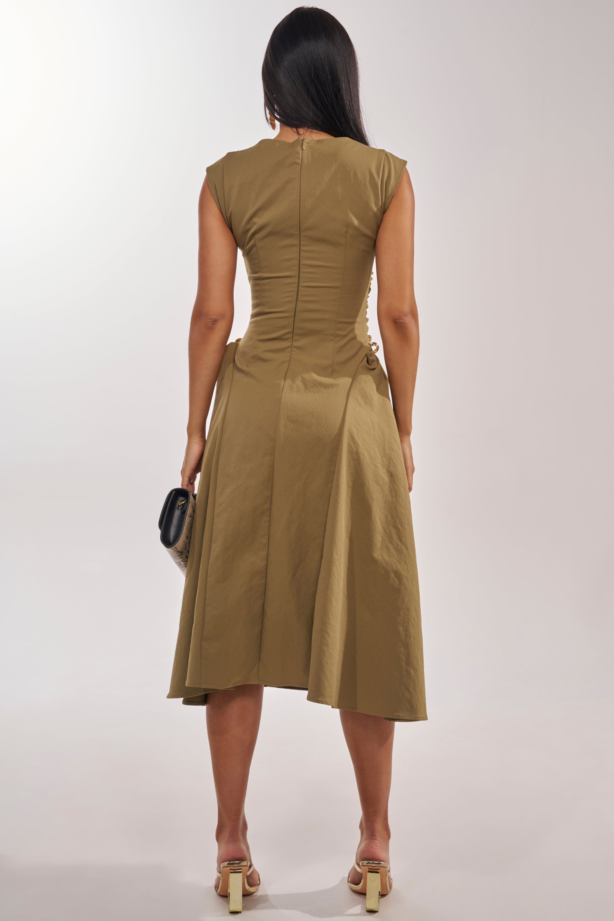 IT'S MY TIME MIDI DRESS IN OLIVE