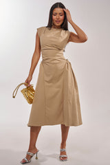 IT'S MY TIME MIDI DRESS IN KHAKI