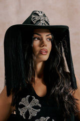 CALL MY HATERS FRINGE BRIM HAT