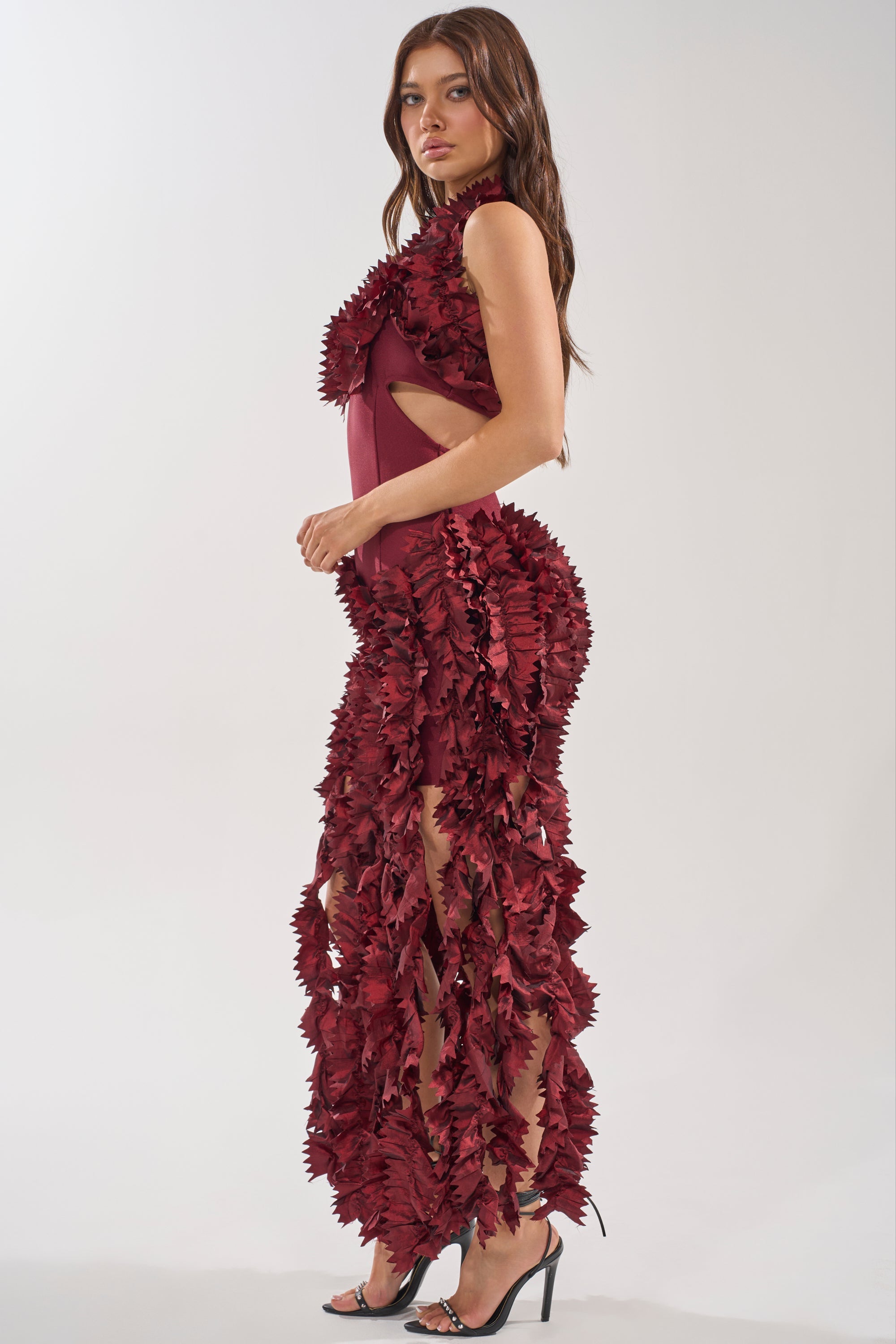 BEST DRESSED FLOCKED MAXI DRESS