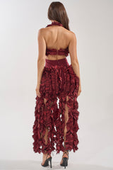 BEST DRESSED FLOCKED MAXI DRESS