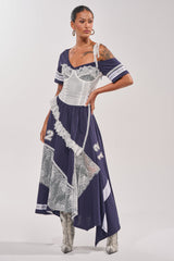 BOX SUITE LACE JERSEY MAXI DRESS