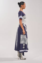 BOX SUITE LACE JERSEY MAXI DRESS