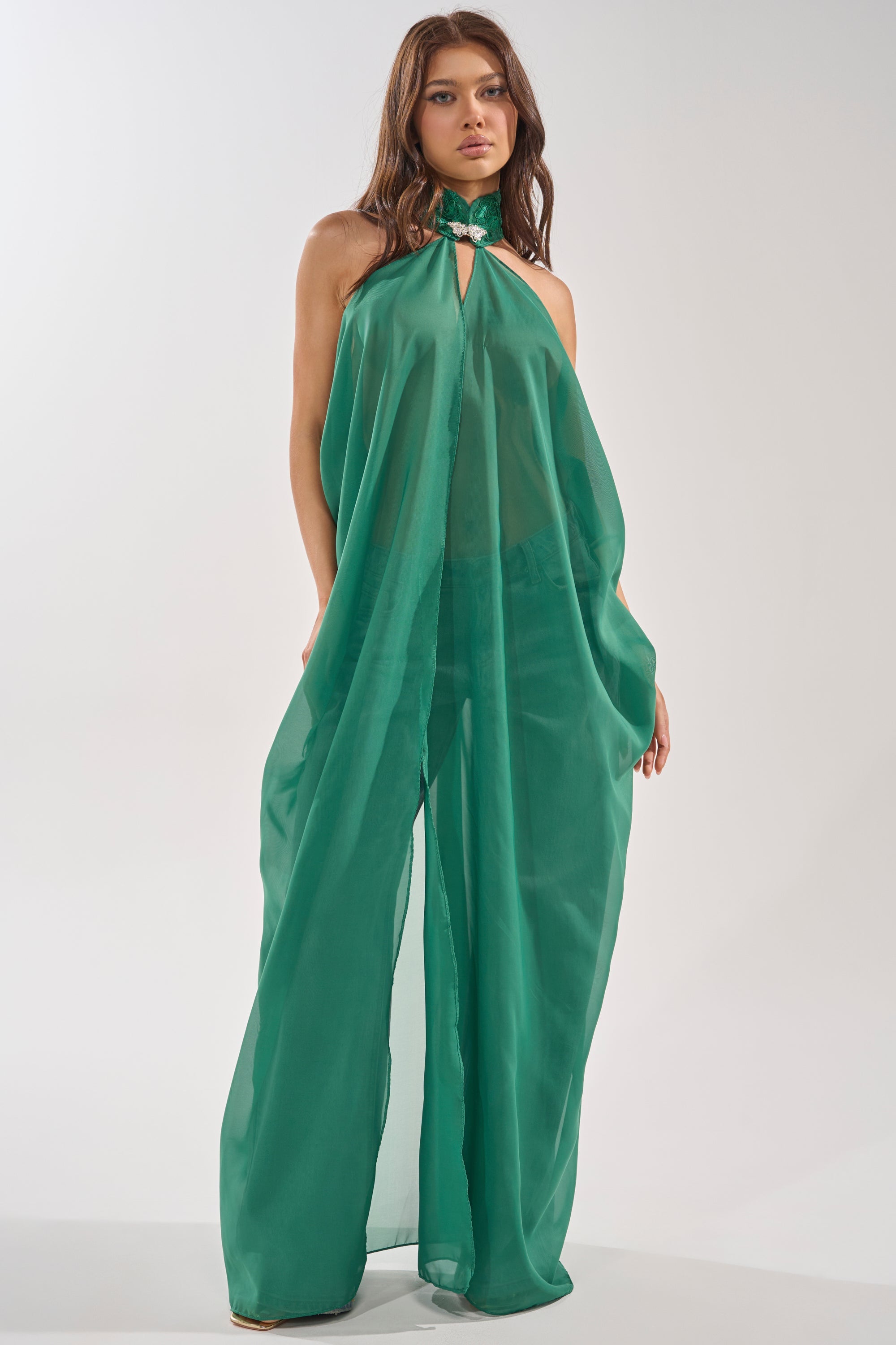 MAKE A STATEMENT CAPE IN GREEN