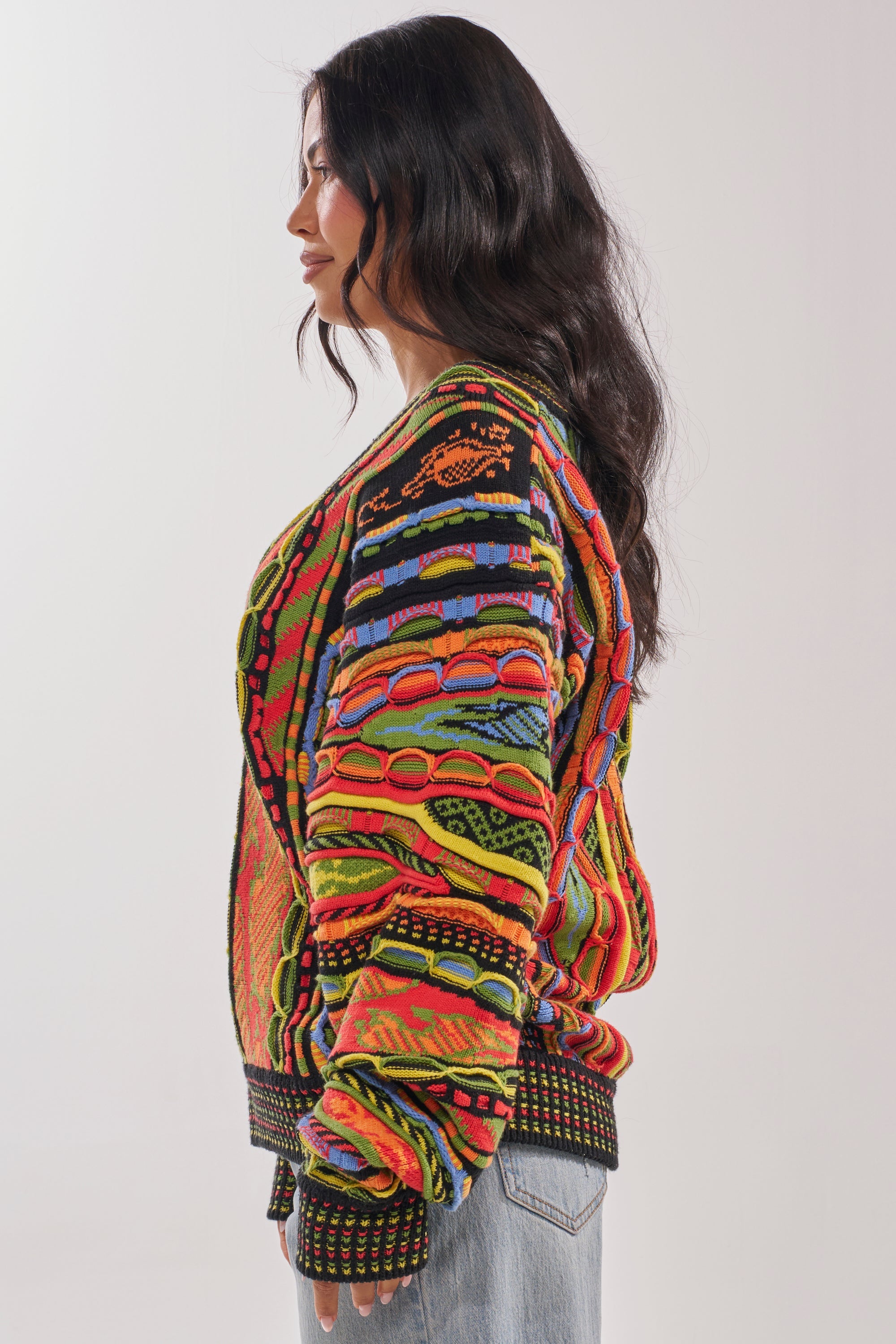 COSMIC WEAVE V-NECK SWEATER